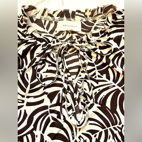 Melloday Brown and Cream Sleeveless Top Size Medium - Picture 4 of 9